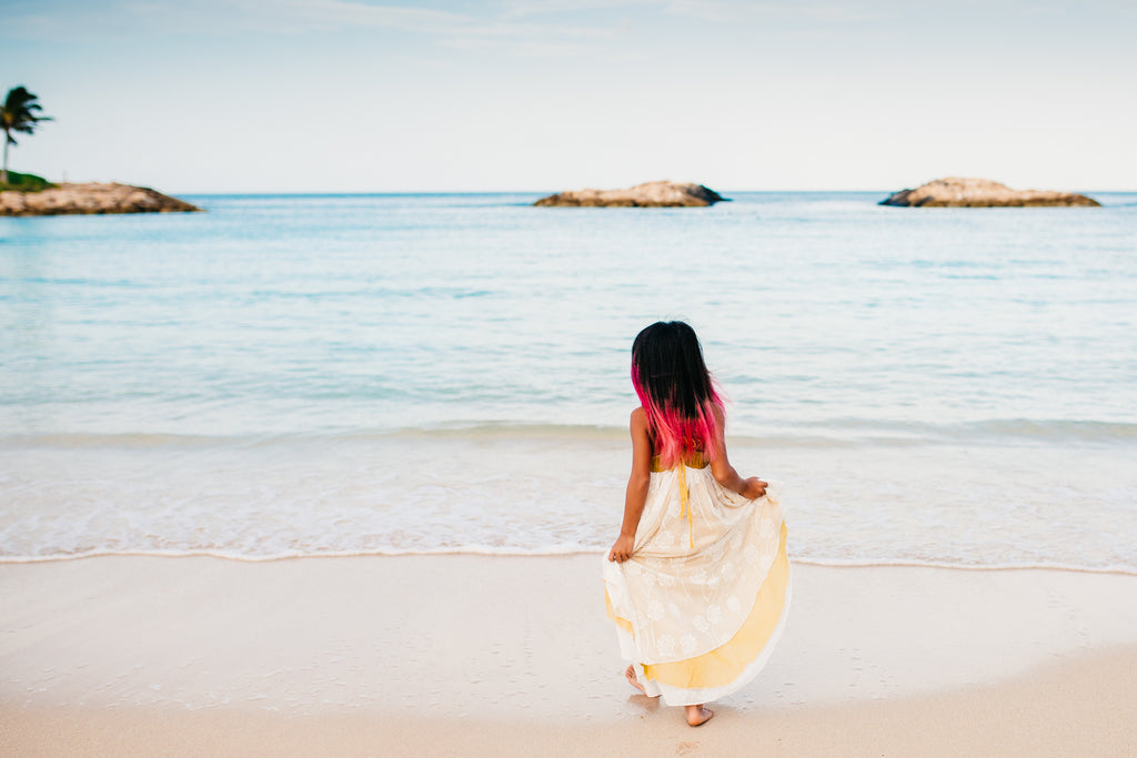 boho tween beach mustard yellow flower girl high low dresses