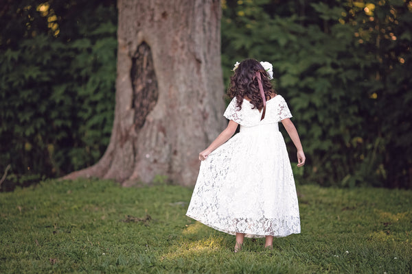 bohemian off shoulder flower girl dress junior bridesmaid dress first communion dress