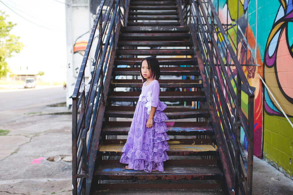 lavender rustic tween junior bridesmaid ruffle dresses toddler flower girl princess dresses