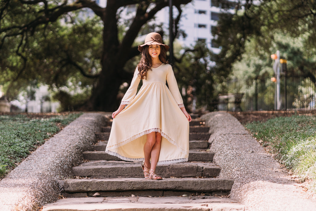 rustic boho ivory flower girl dress