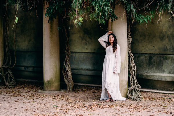 bohemian lace wedding dress