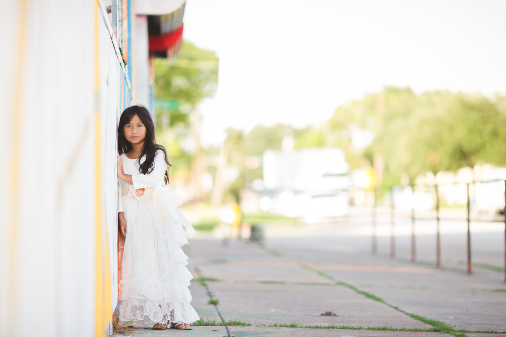 vintage rustic white junior bridesmaid long dresses country flower girl dress