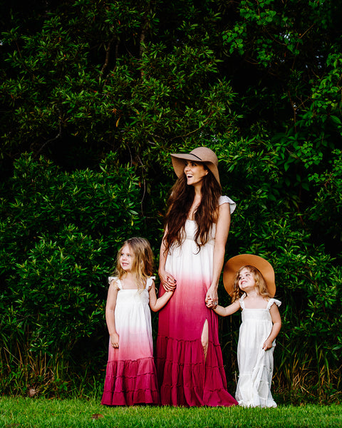 boho ombre pink mommy and me dresses