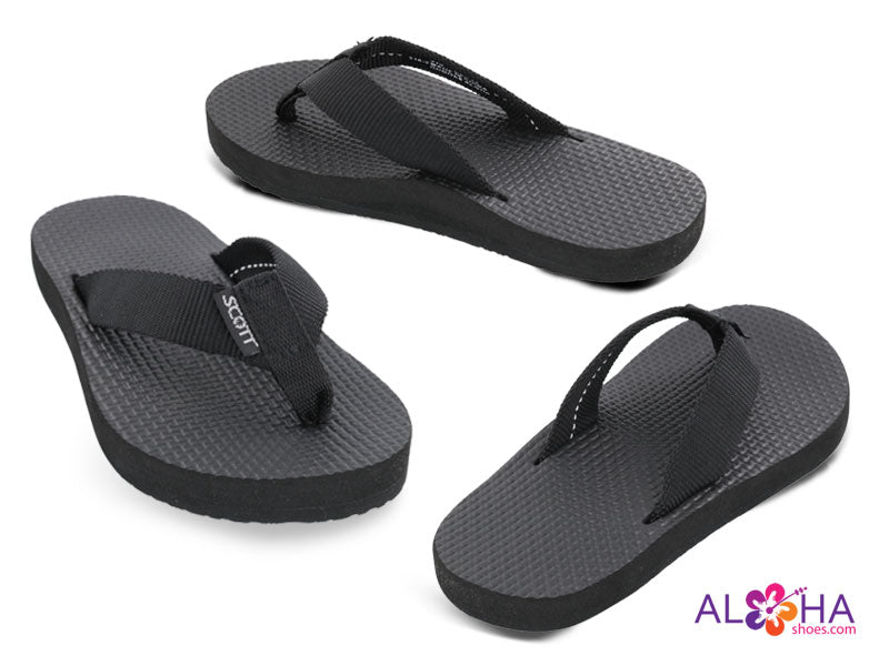 black rubber slippers