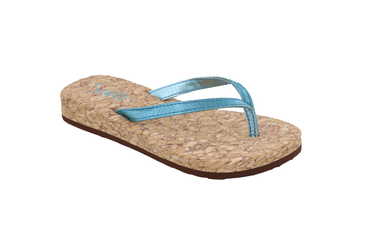 blue wedge flip flops