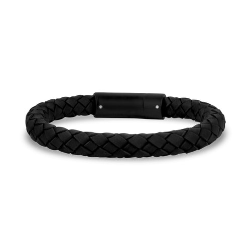 Black Leather Bracelet | 8MM