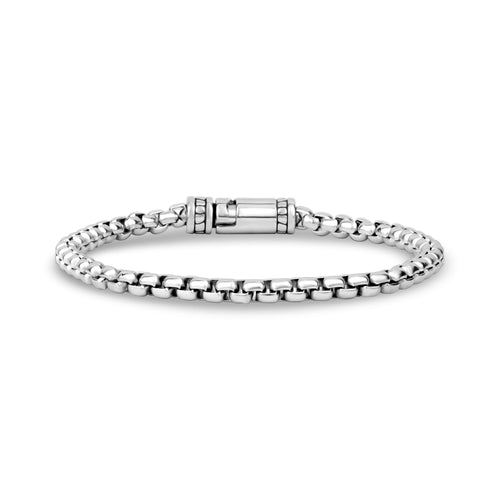 Detailed Round Box Link Bracelet | 4mm