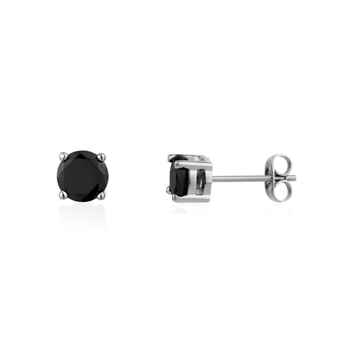 Clous d'oreilles en pierre noire | 6.5MM