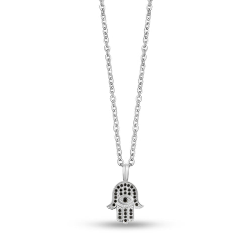 Pendentif Hamsa en pierre noire