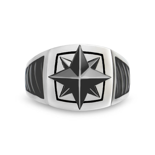 Bague signet étoile du Nord