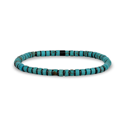 Turquoise and Hematite Bead Bracelet