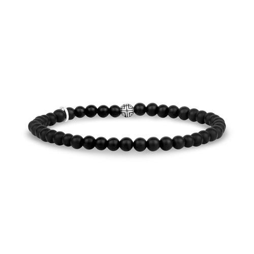Bracelet de perles noir mat | 4MM