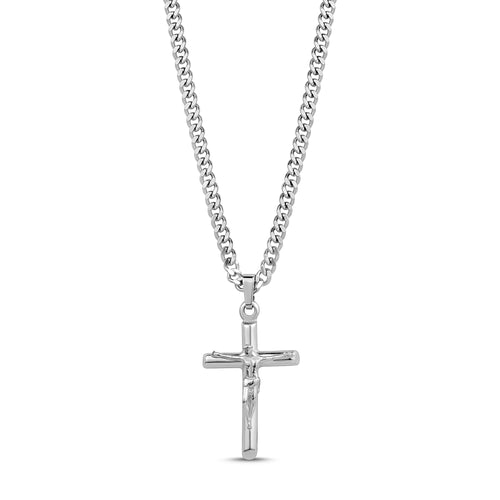 Pingente de cruz com crucifixo para mulher
