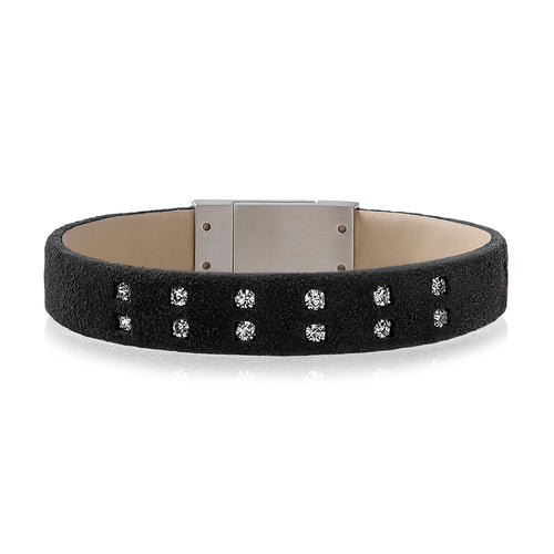 Velvet Leather Crystal Bracelet