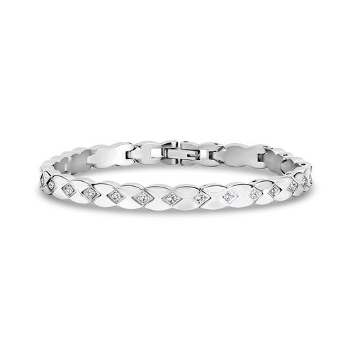 Elegant Stone-Set Link Bracelet