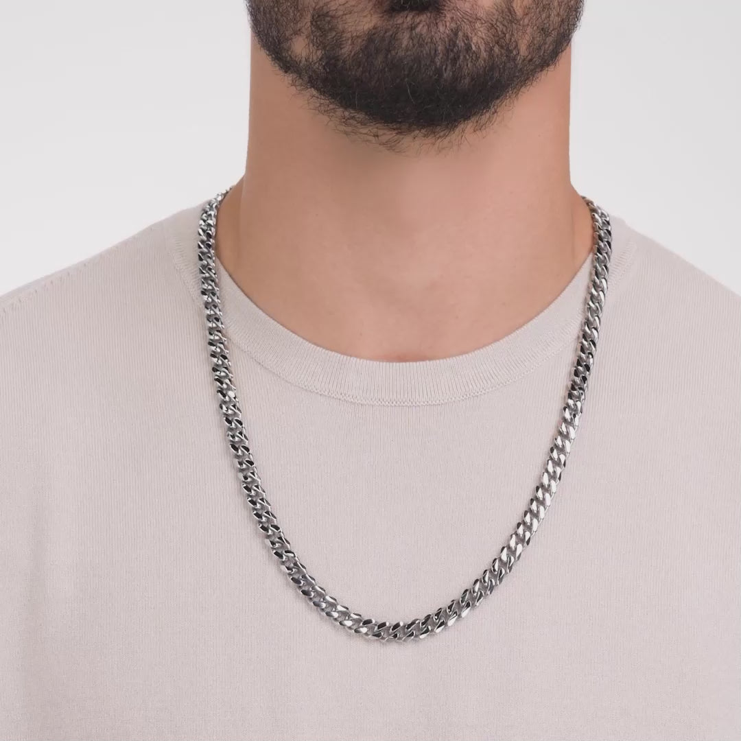 8mm Men's Stainless Steel Cuban Link Chain Necklace | The Steel Shop