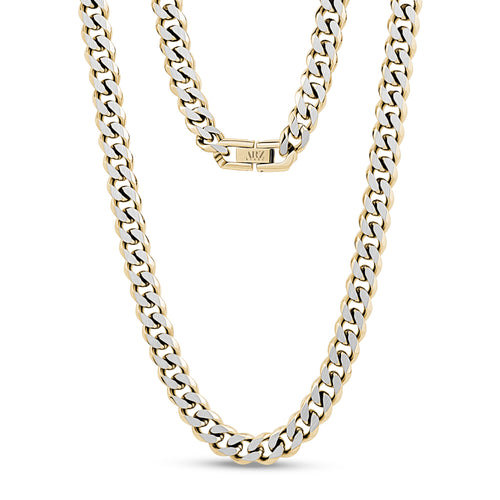 8mm Two Tone Cuban Link Chain