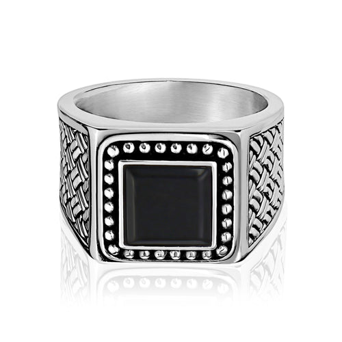 Bague Signet en onyx noir