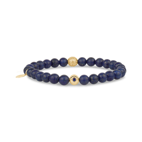 Bracelet de perles de Lapis Lazuli 6mm oeil maléfique