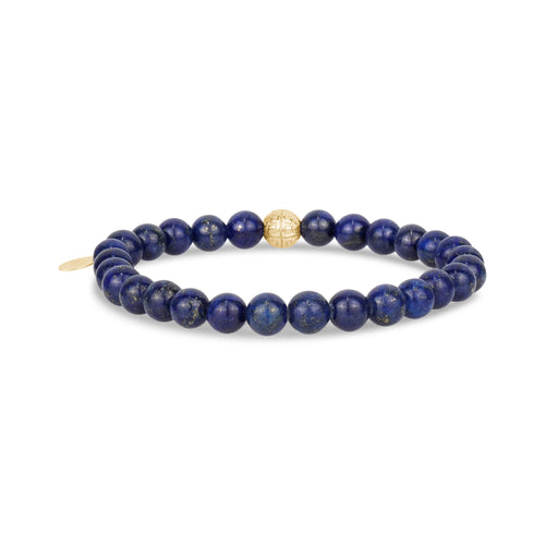 Bracelet de perles extensibles en Lapis Lazuli 6mm