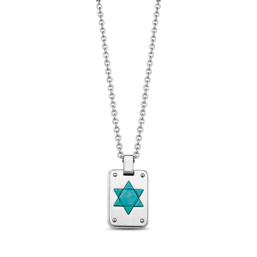 Estrela turquesa de David Dog Tag