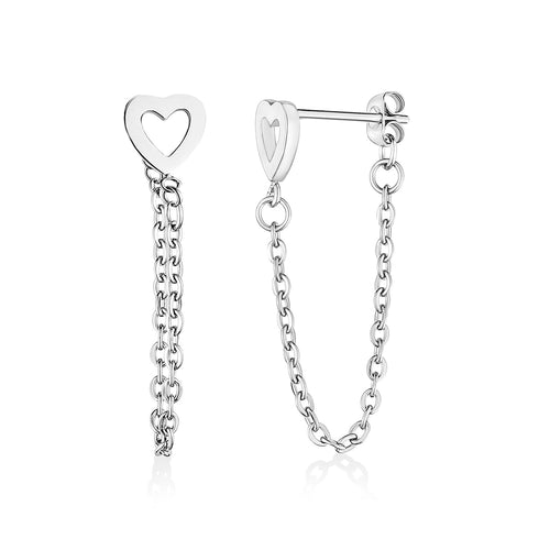 Heart + Chain Earrings