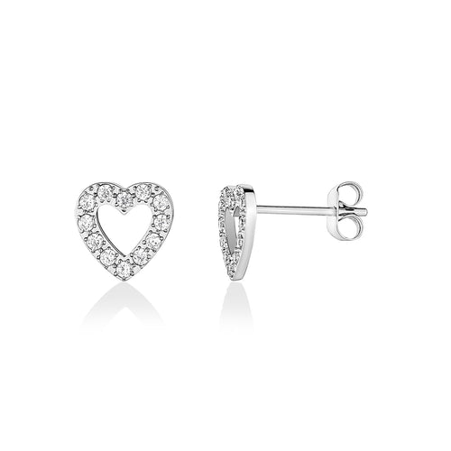 Boucles d'oreilles en forme de cœur en zircon cubique