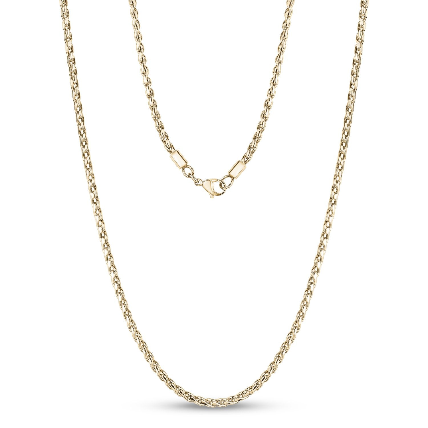 92mm Serpentine Chain Necklace in 10K Solid Gold - 16