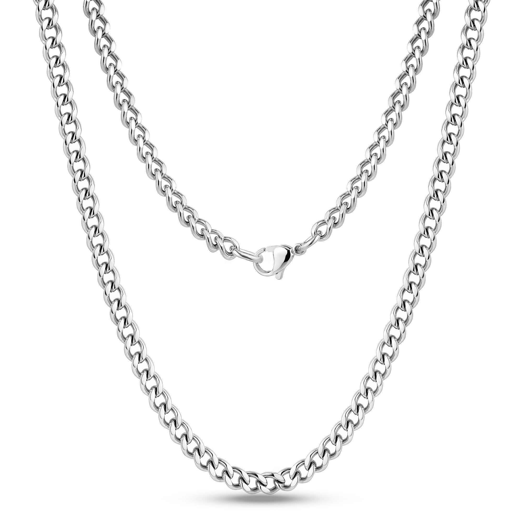 Men's Chain Necklace, Cuban Link Chain Necklace, Stainless Steel Silver  Chain, 7mm Cuban Chain Necklace for Men -  Canada