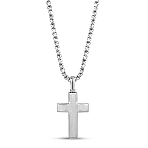 Beveled Edge Cross Pendant