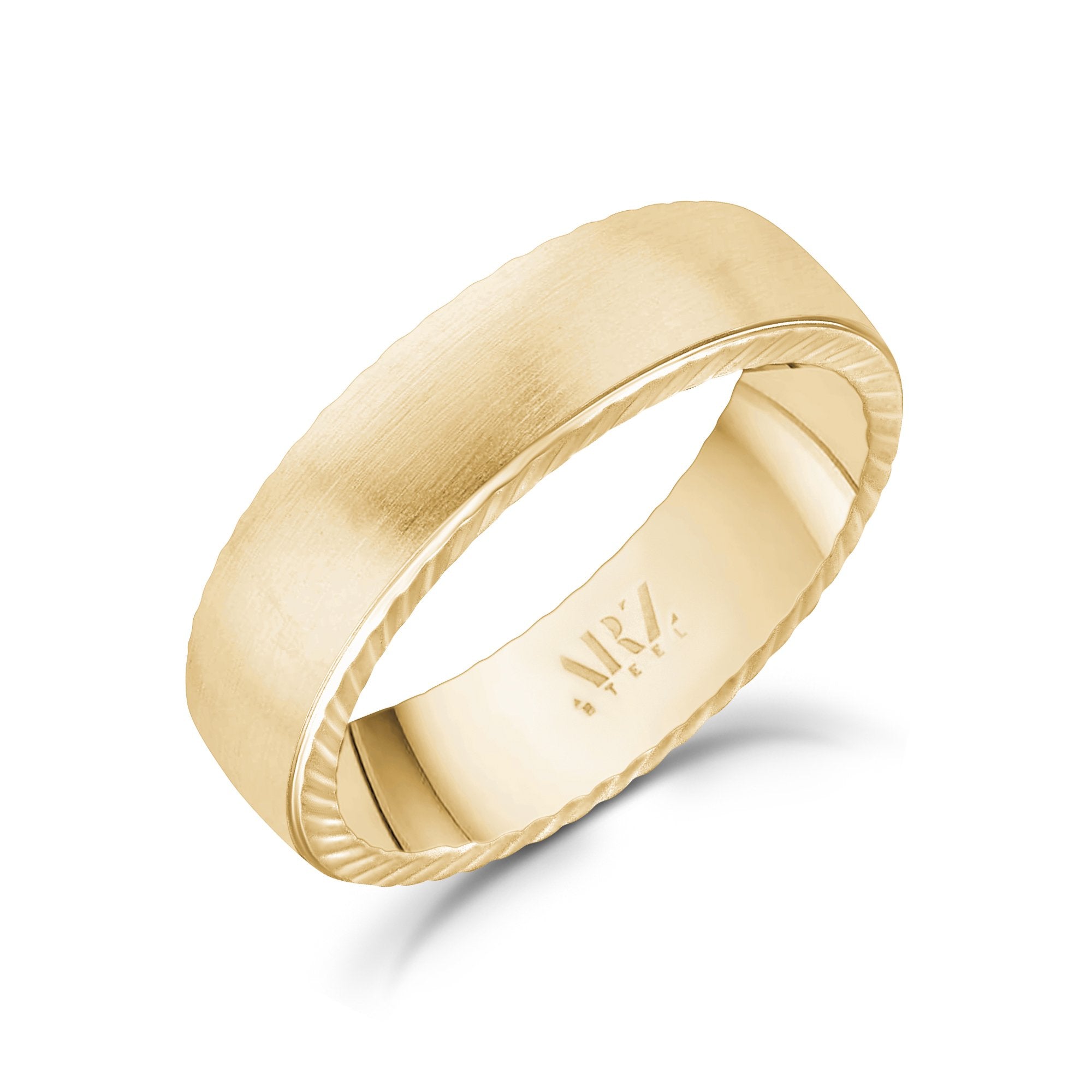 Online Menjewell Elegant Classic & Designer New Collection Plain Gold  Plated Flat Pipe Cut Plain Design Ring| menjewell.com