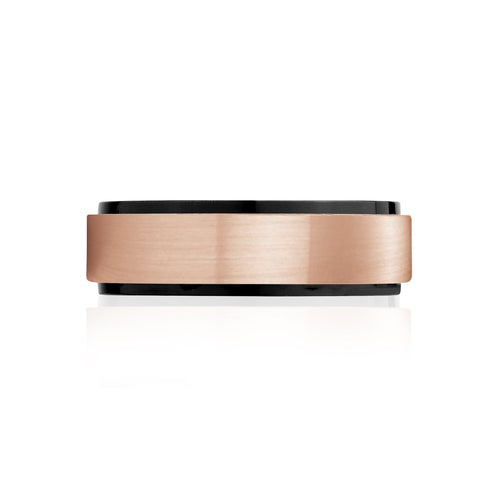 7mm Zwart & Roségoud Band