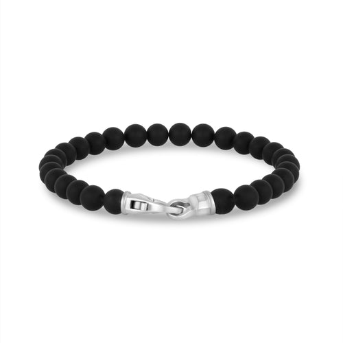 6mm Matte Clasp Bead Bracelet