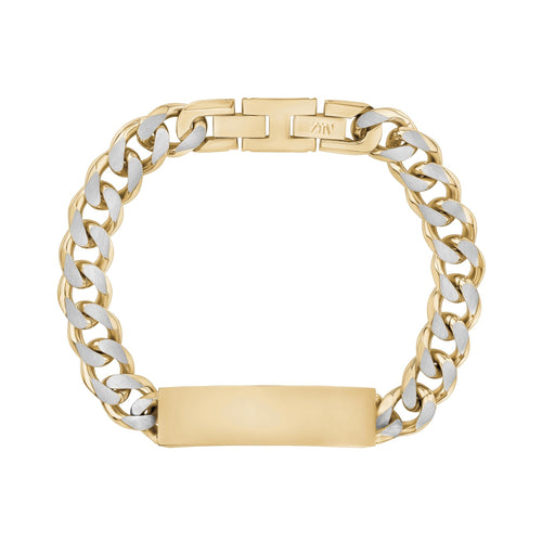 Bracelete de identificação de dois tons de 11mm Cuban Link ID