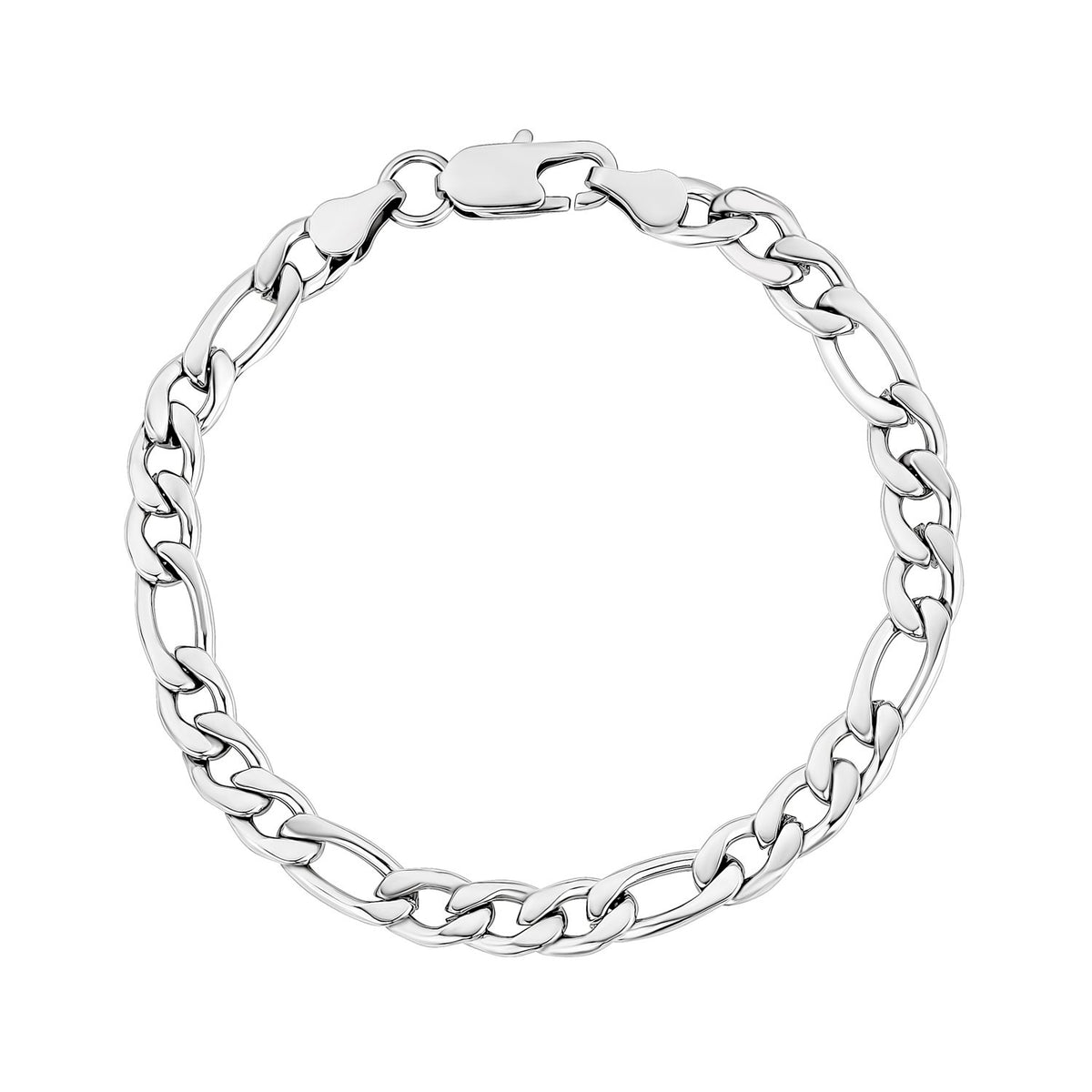 7mm Stainless Steel Figaro Link Bracelet