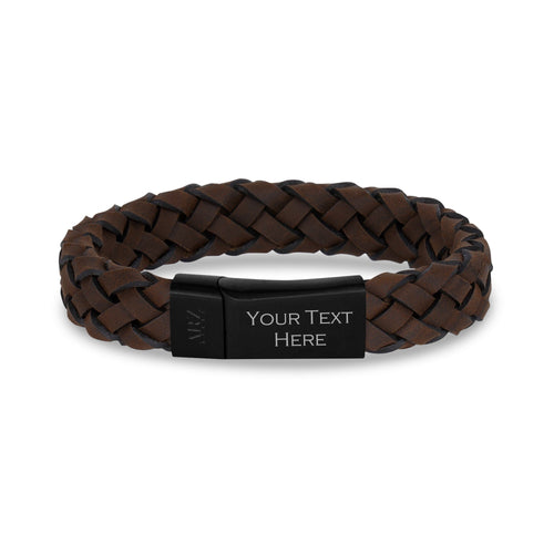 12mm Brown Leather Bracelet