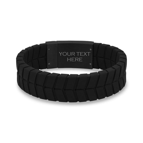 19mm Tire Track Leather Bracelet