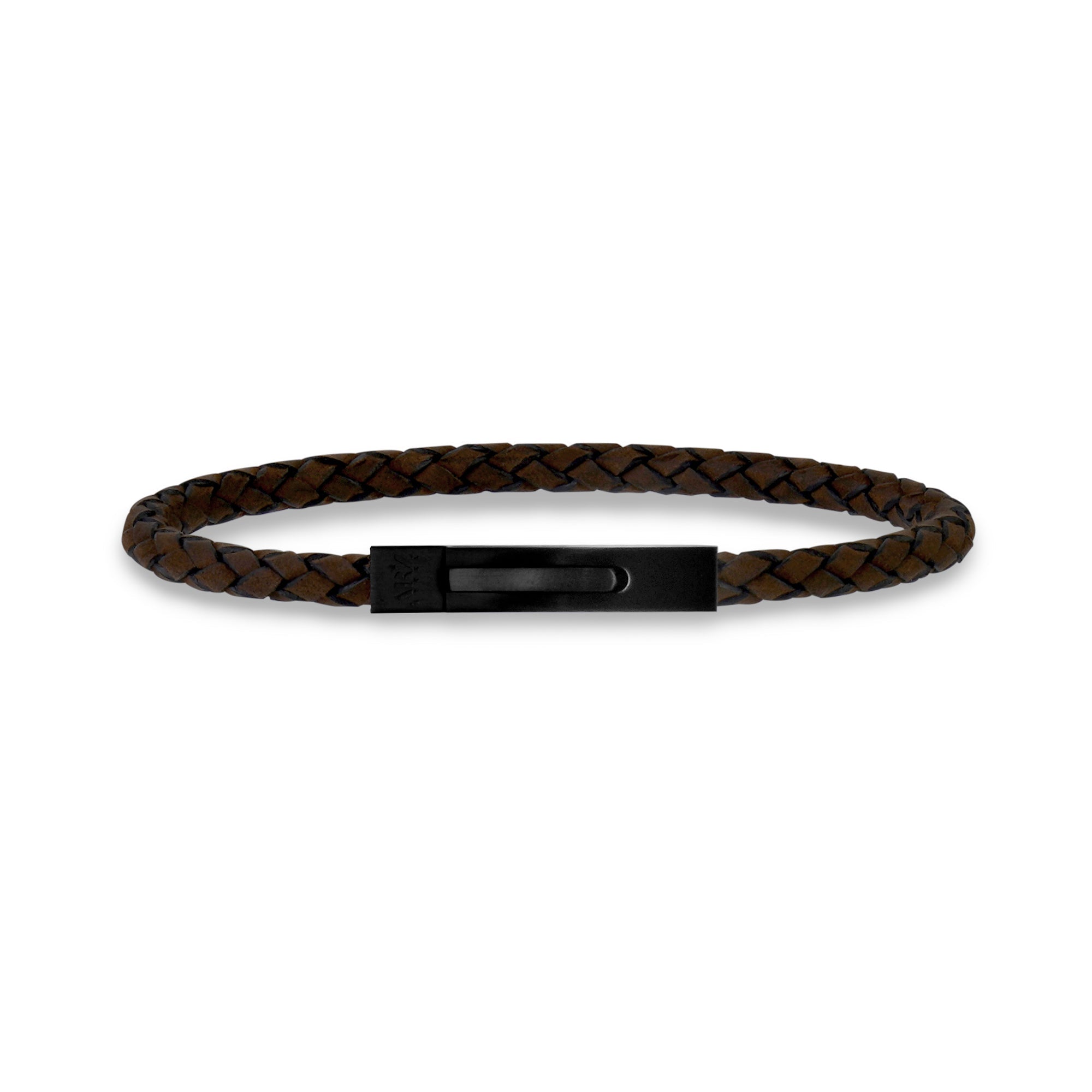 Snap-hook leather bracelet, HUGO, Men's Bracelets