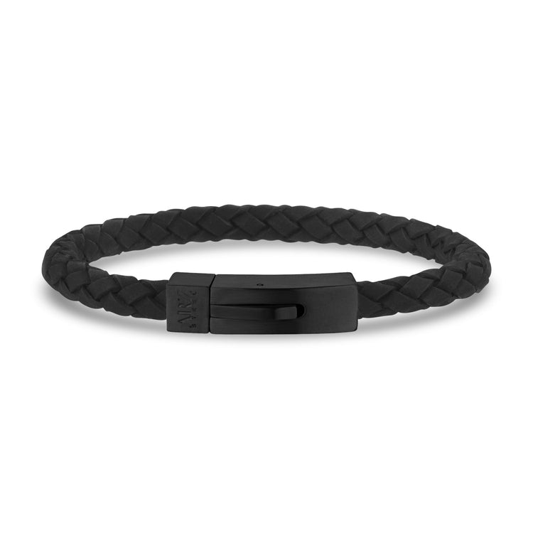 black leather bracelet