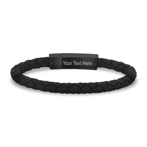 Bracelet en cuir noir | 6MM