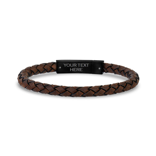 Bracelet en cuir brun foncé | 6MM