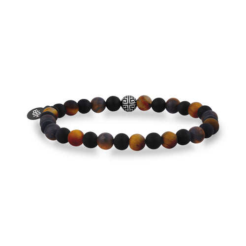 6mm Black & Brown Stretch Bead Bracelet