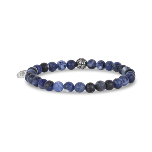 Bracelet de perles extensibles en sodalite bleue 6mm