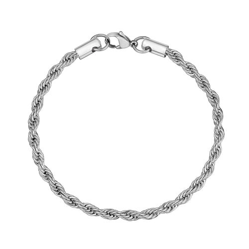 Pulsera de cadena de cuerda de 4 mm para mujer