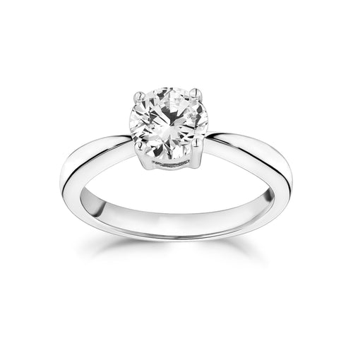 简单的圆形单颗钻石戒指