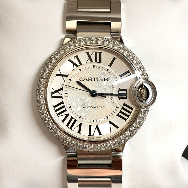 CARTIER BALLON BLEU 3284 Automatic Steel 36mm Unisex Watch 1.87TCW ...