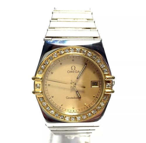 omega constellation 18k gold watch
