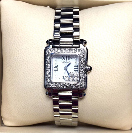 watch with floating diamonds in face