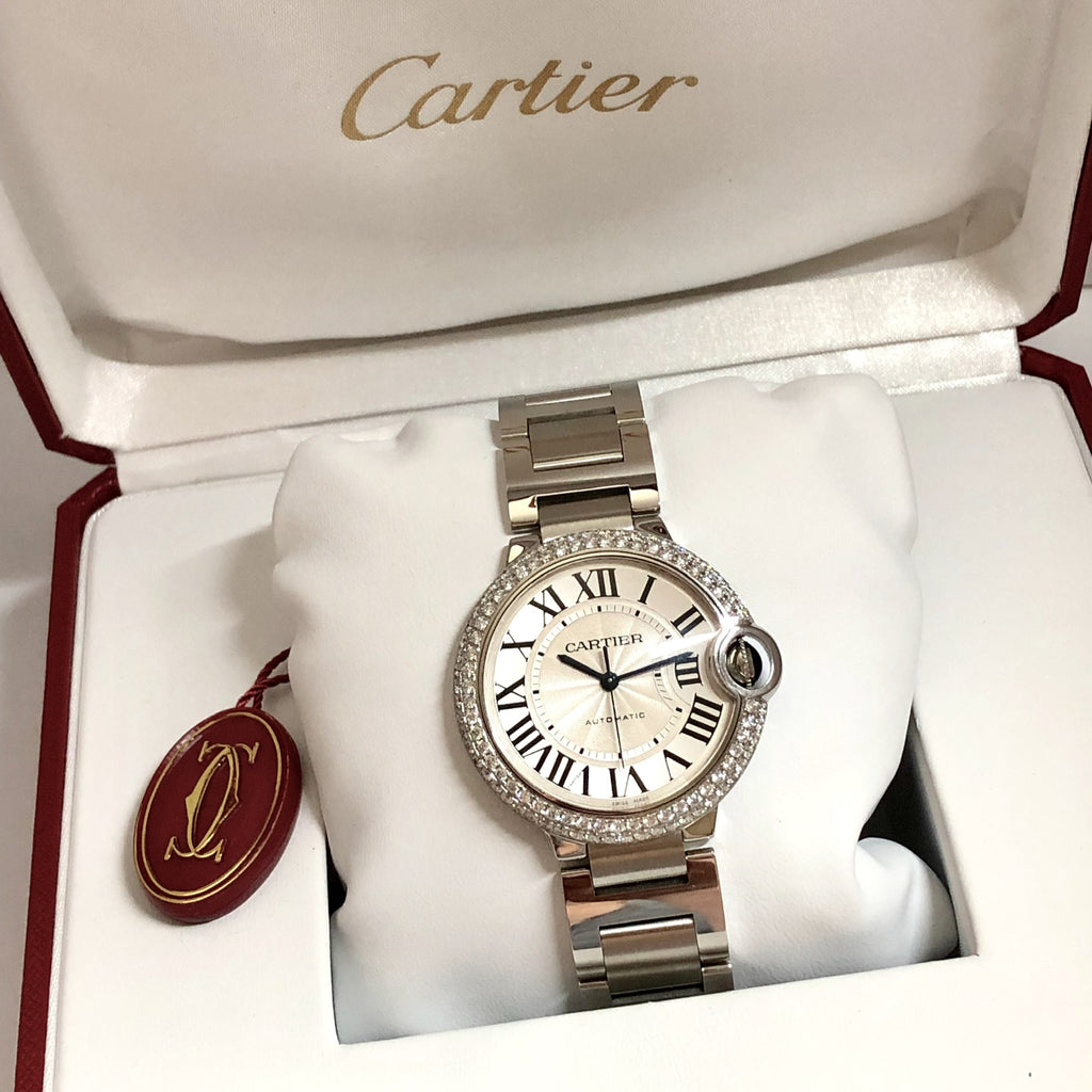 CARTIER BALLON BLEU 3284 Automatic Steel 36mm Unisex Watch 1.87TCW ...