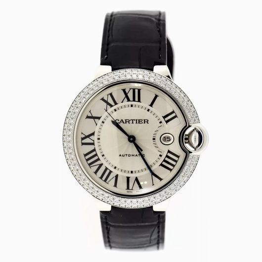 CARTIER BALLON BLEU Automatic 42mm Steel Watch 2TCW+ DIAMONDS Cartier ...